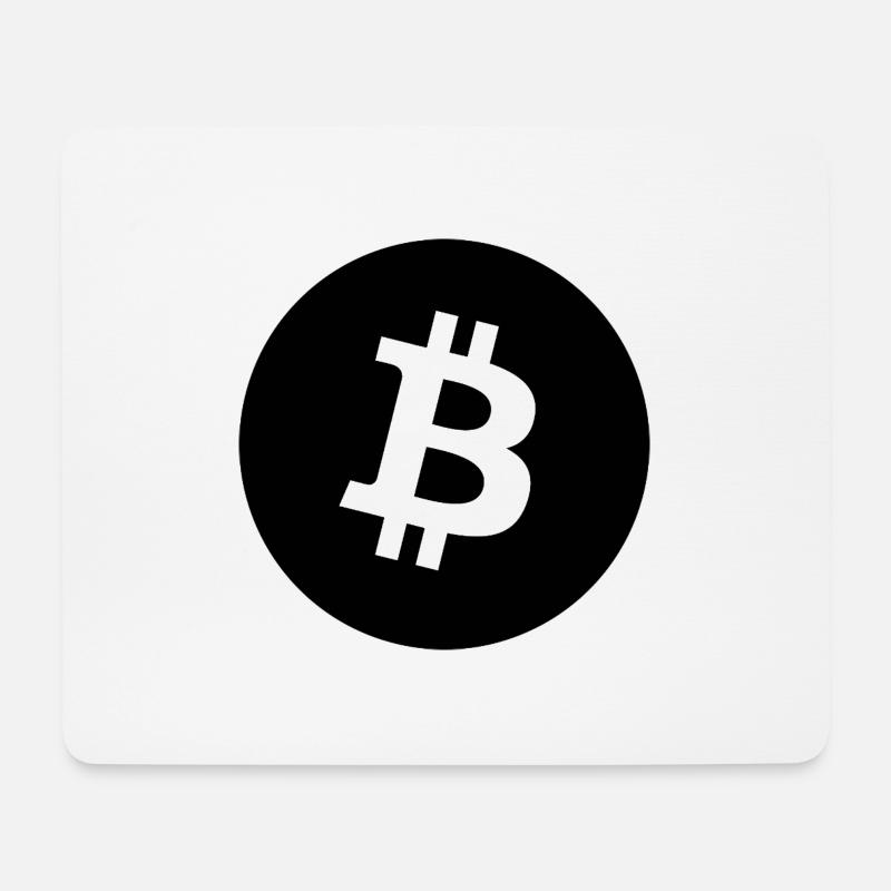 Bitcoin Symbol Kontrast Grafik - Mousepad (Querformat) - Weiß