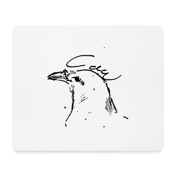 Crow ink sketch black outline - Mouse Pad (horizontal) - white - Front