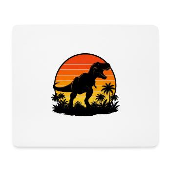 T-Rex at Tropical Sunset - Mouse Pad (horizontal) - white - Front