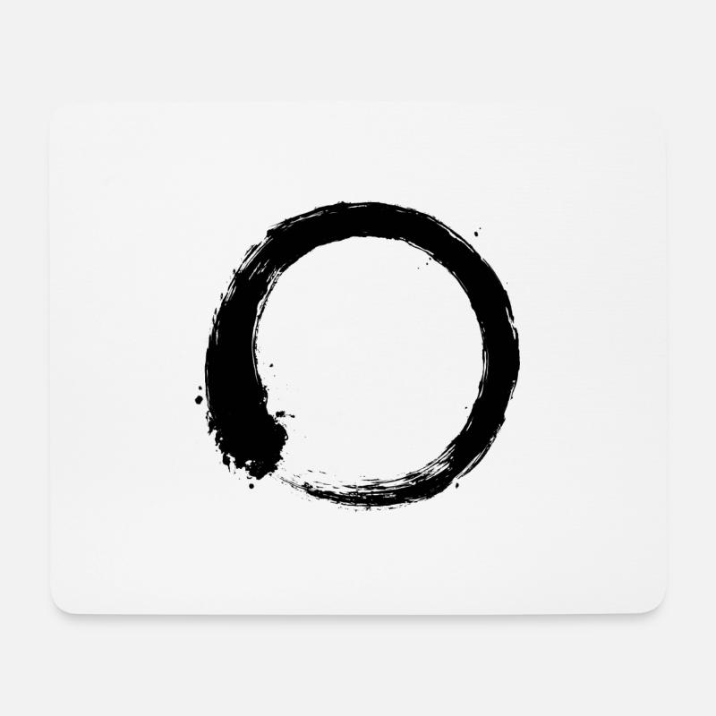 Enso Zen Kreis schwarz - Mousepad (Querformat) - Weiß
