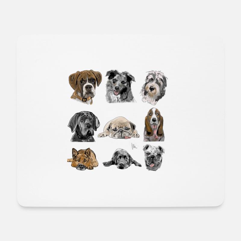 Dog Chien Hund Dogs Chiens Hunde - Mousepad (Querformat) - Weiß