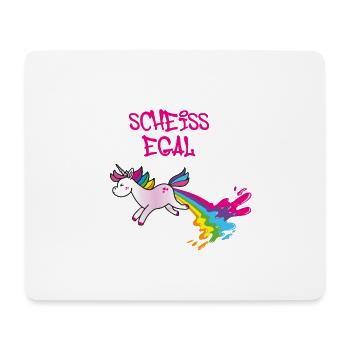 Scheiss egal ,Einhorn,kotzendes einhorn,regenbogen - Mousepad (Querformat) - Weiß - Vorne