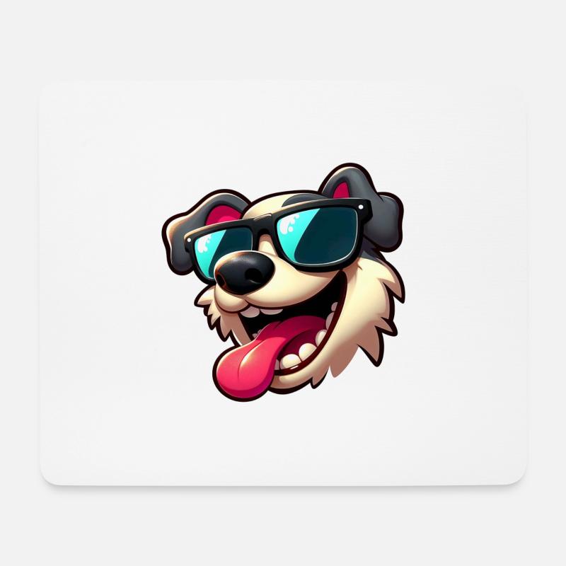 Cooles Hündchen - Mousepad (Querformat) - Weiß