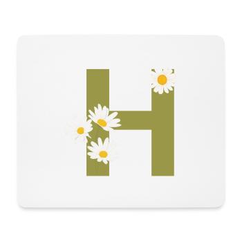 Buchstabe h grüne Gänseblümchen - Mousepad (Querformat) - Weiß - Vorne