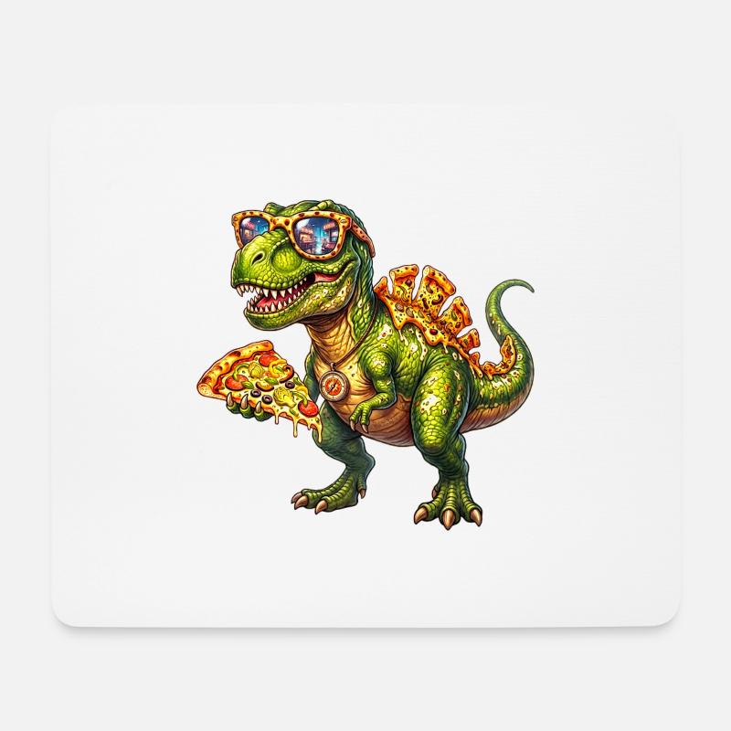Cool Pizza T Rex Funny Dinosaur Food Lover Design - Mouse Pad (horizontal) - white