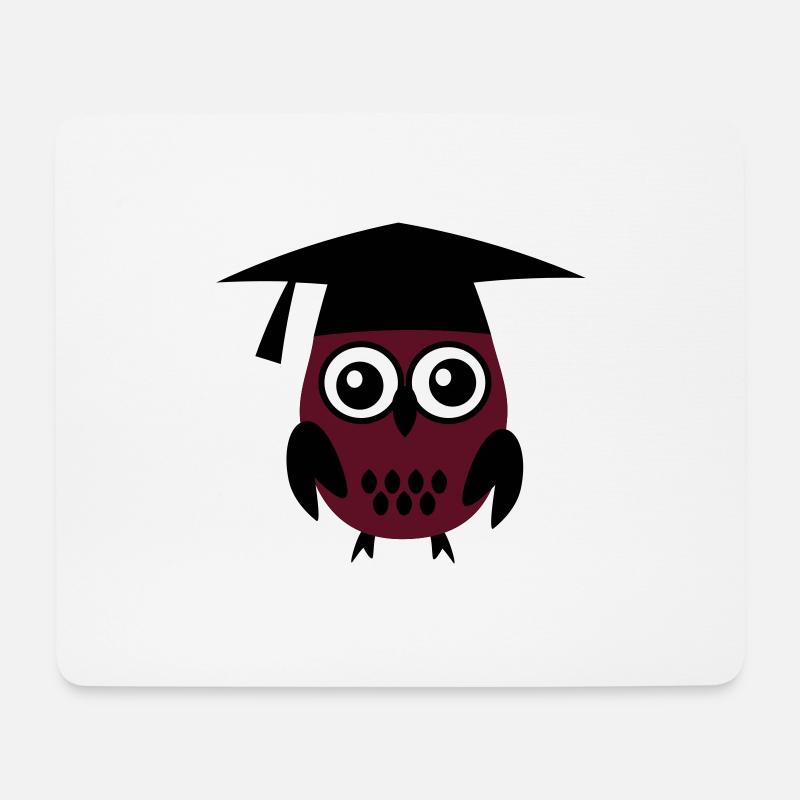 Eule - Mousepad (Querformat) - Weiß