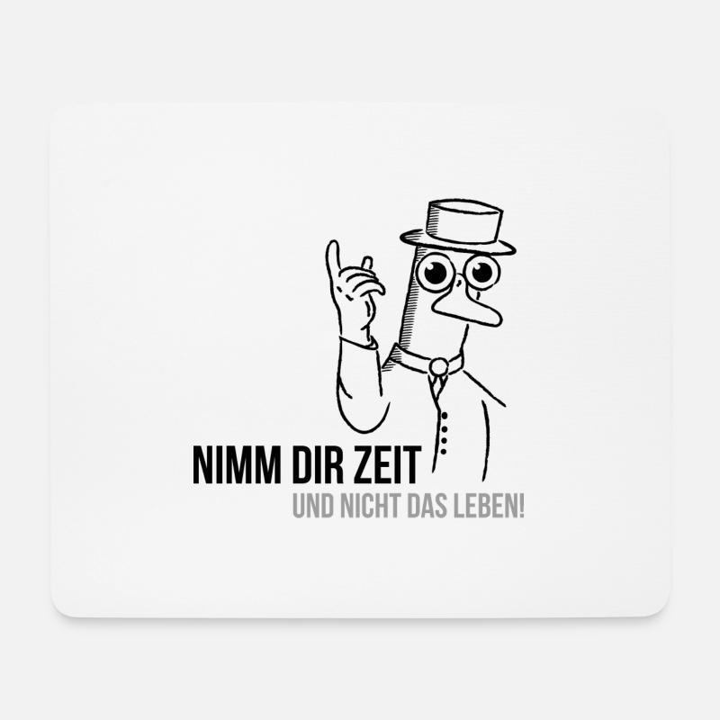 Canard Enseignant - Canard Sage (noir) - Tapis de souris (format paysage) - blanc