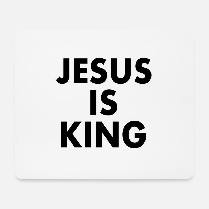 Jesus is king - Mousepad (Querformat) - Weiß