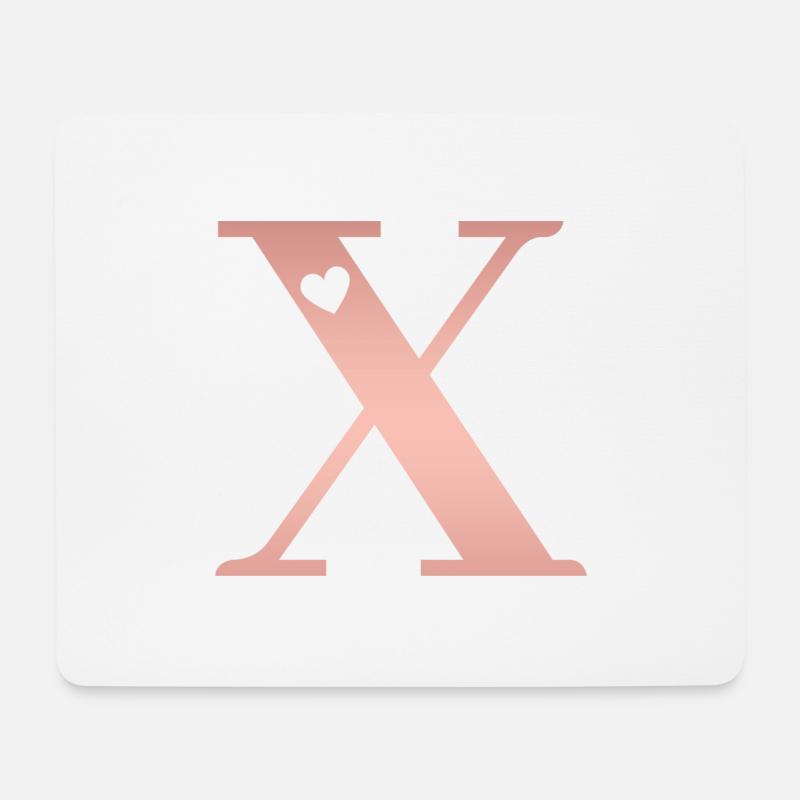 Buchstabe X Roségold - Mousepad (Querformat) - Weiß
