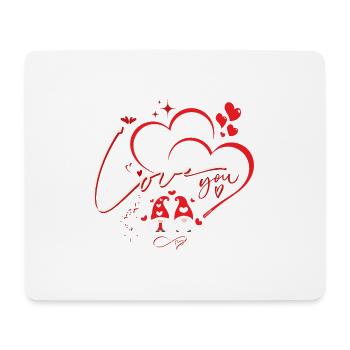 Valentines Day love heart gnomes - Mouse Pad (horizontal) - white - Front