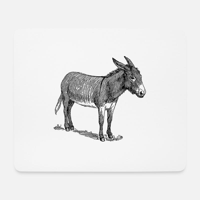Esel - Mousepad (Querformat) - Weiß