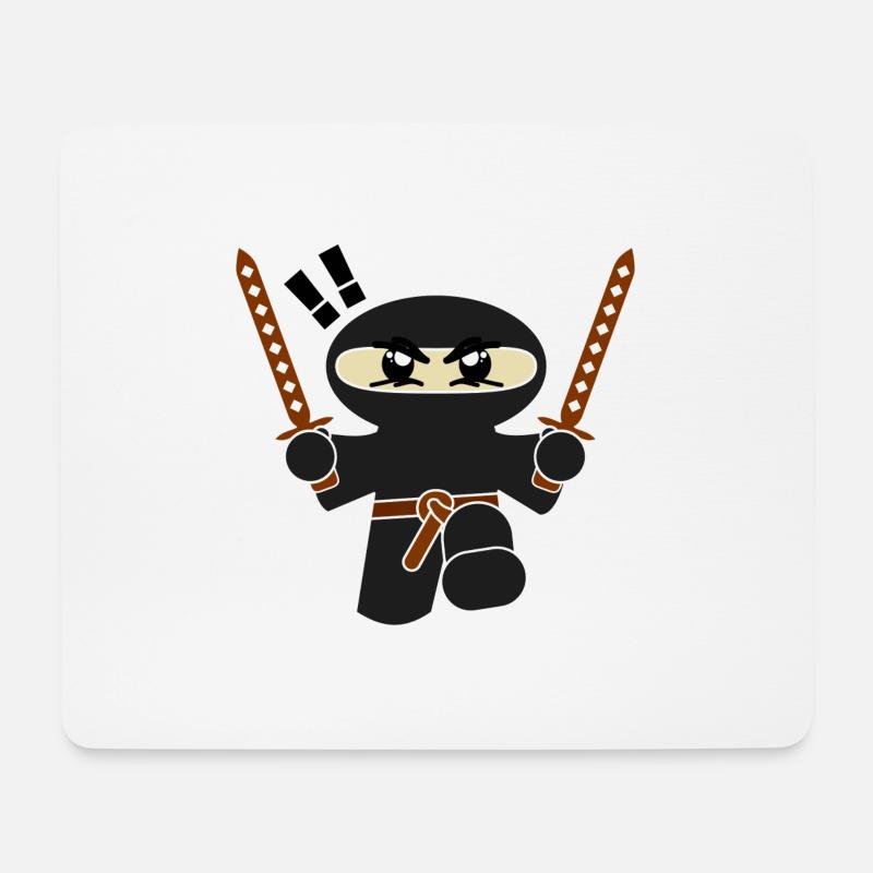 Kleiner Ninja Black - Mousepad (Querformat) - Weiß