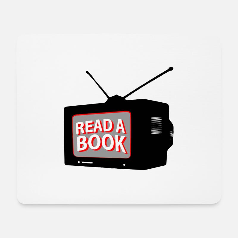 Read a Book - Mousepad (Querformat) - Weiß