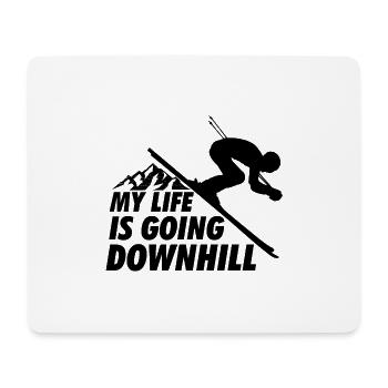 Ski Ski Downhill Black - Mouse Pad (horizontal) - white - Front