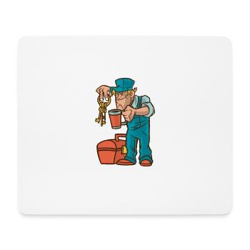 Facility Manager Hausmeister Comic Cartoon Beruf - Mousepad (Querformat) - Weiß - Vorne