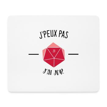 J'peux pas, j'ai jdr - Tapis de souris (format paysage) - blanc - Devant