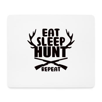 Eat sleep hunt repeat - Mousepad (Querformat) - Weiß - Vorne