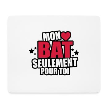 mon coeur bat seulement pour toi - Tapis de souris (format paysage) - blanc - Devant