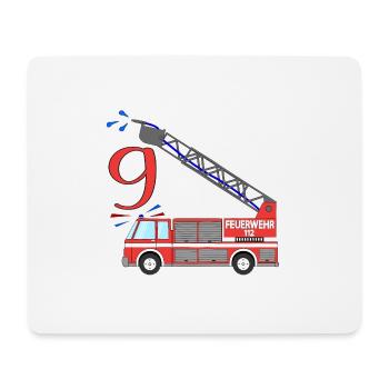 Fire engine 9th birthday - Mouse Pad (horizontal) - white - Front