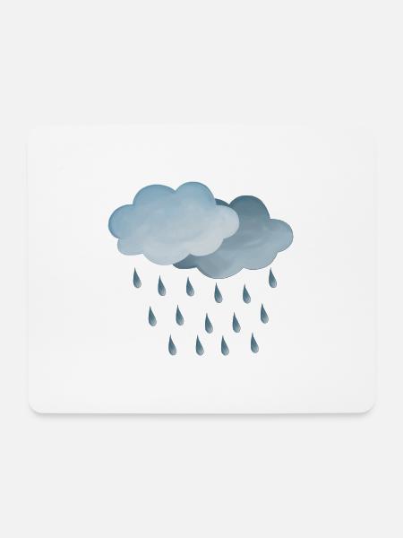 Wetter Regen-Wolken Symbol - Mousepad (Querformat) - Weiß