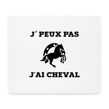 je peux pas j ai cheval - Tapis de souris (format paysage) - blanc - Devant