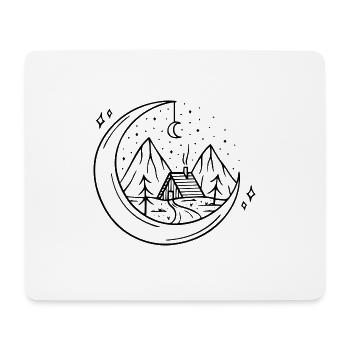 Mond mit Bergen Motiv Geschenk Idee - Mousepad (Querformat) - Weiß - Vorne