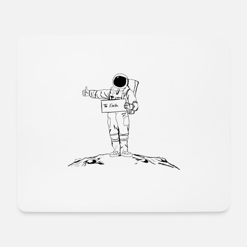 Astronaut per Anhalter durch die Galaxie - Mousepad (Querformat) - Weiß