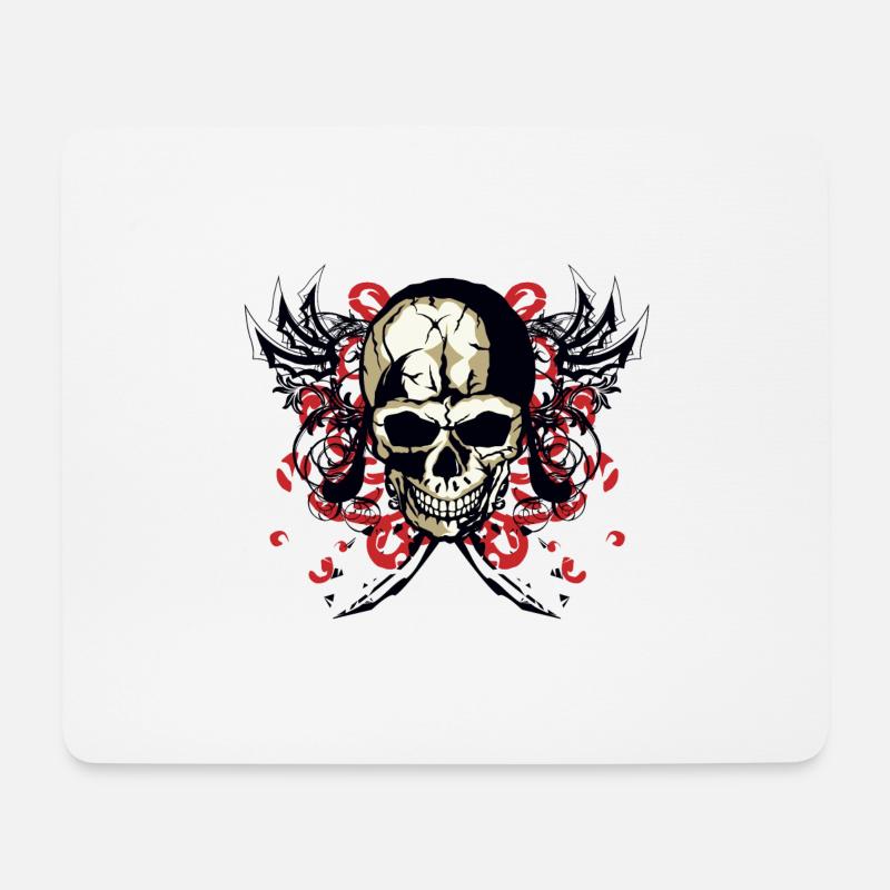 skull fantasy skull skull - Mouse Pad (horizontal) - white