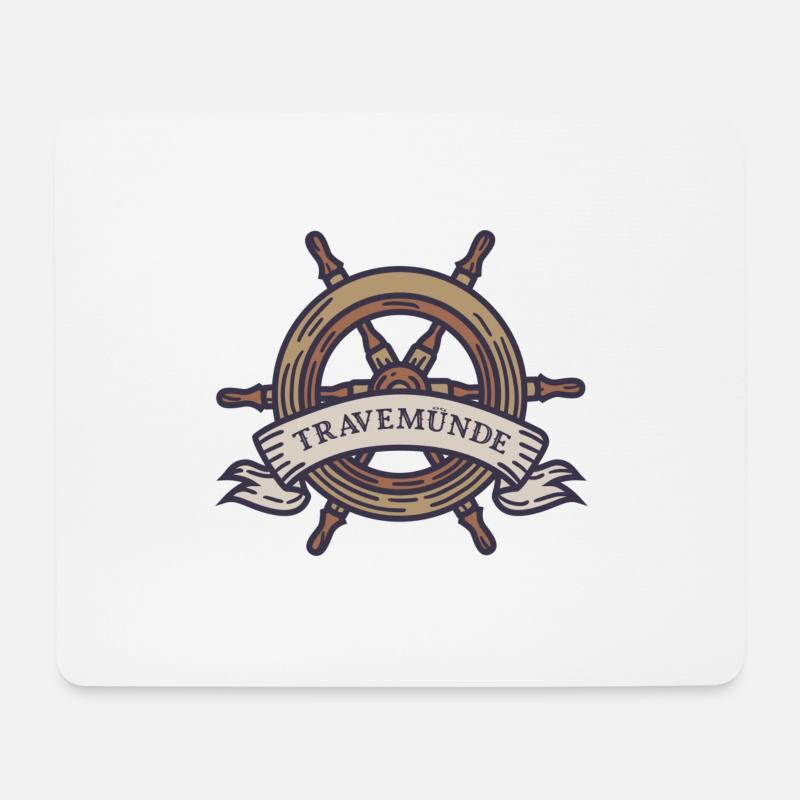 Travemünde Ostsee - Moin Leuchtturm Anker - Mousepad (Querformat) - Weiß