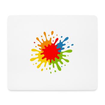 Fröhlicher künstlerischer Spritzer - Mousepad (Querformat) - Weiß - Vorne