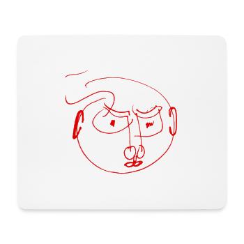 Abstract Red Artist Face Gift - Mouse Pad (horizontal) - white - Front