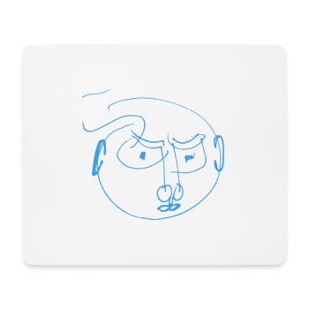 Gribouillis Portrait des Lignes Bleues - Tapis de souris (format paysage) - blanc - Devant