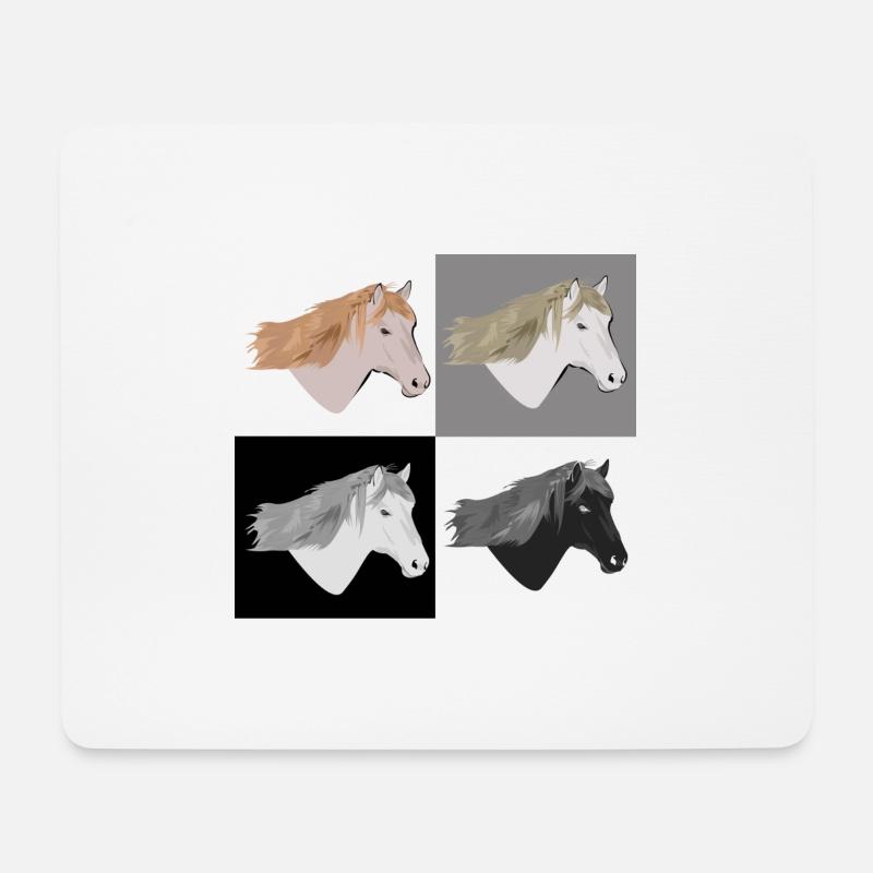 Pferd - Mousepad (Querformat) - Weiß