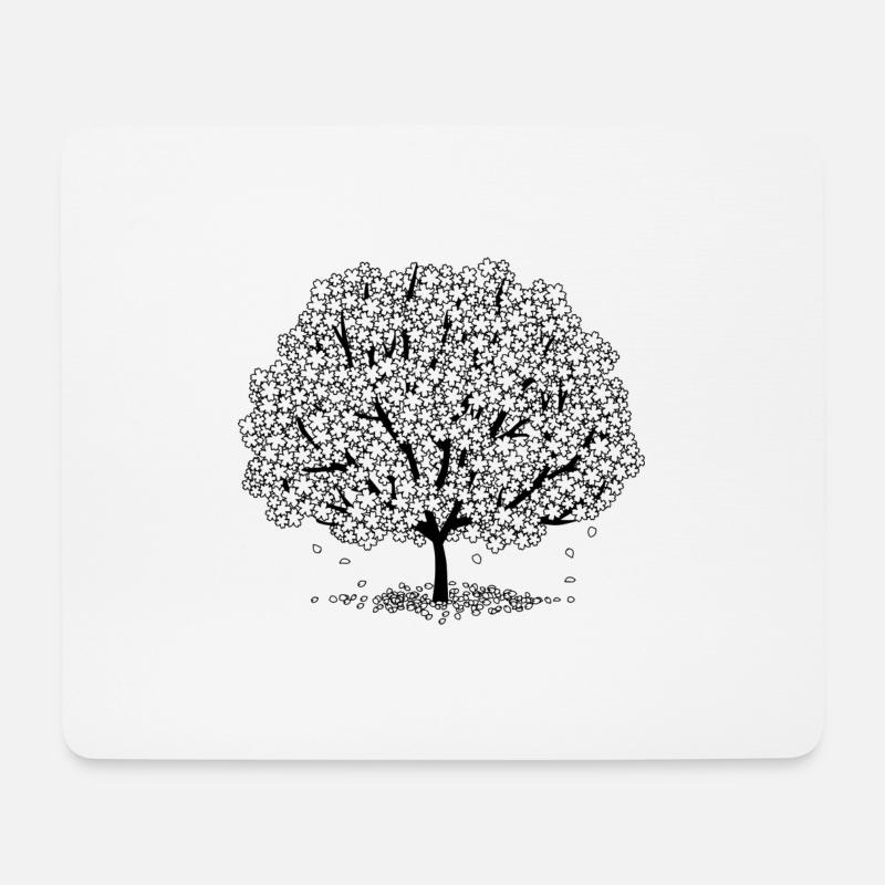 Blühender Baum - Mousepad (Querformat) - Weiß