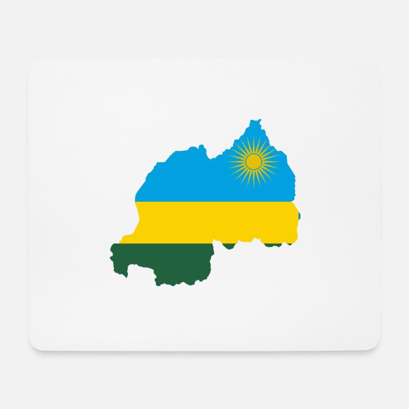 Manteau drapeau drapeau Rwanda carte - Tapis de souris (format paysage) - blanc