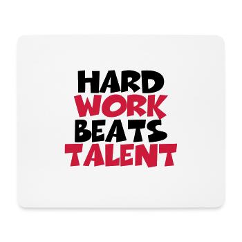 Hard work beats talent - Tapis de souris (format paysage) - blanc - Devant