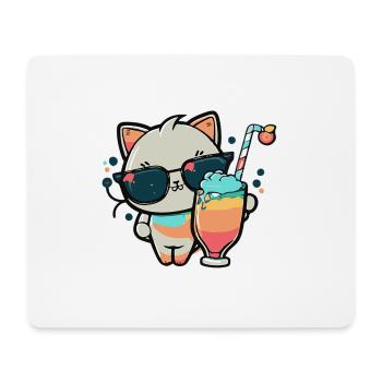 Die coolste Katze am Strand - Mousepad (Querformat) - Weiß - Vorne