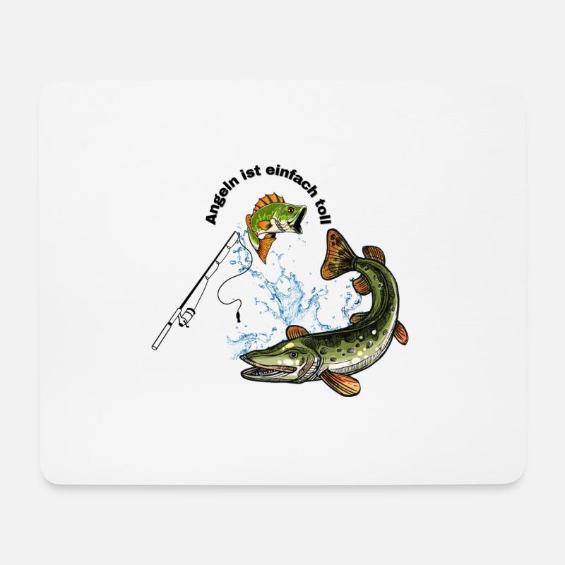 Angeln ist einfach toll - Mousepad (Querformat) - Weiß