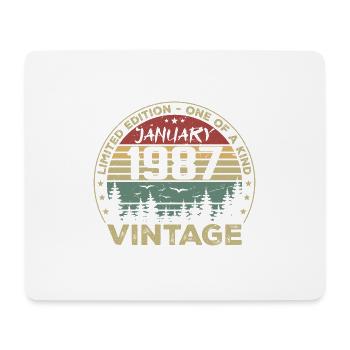 Vintage Janvier 1987 Anniversaire Janvier 1987 - Tapis de souris (format paysage) - blanc - Devant