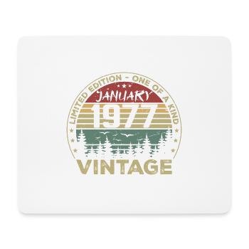Vintage Janvier 1977 Anniversaire Janvier 1977 - Tapis de souris (format paysage) - blanc - Devant