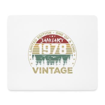 Vintage Janvier 1978 Anniversaire Janvier 1978 - Tapis de souris (format paysage) - blanc - Devant