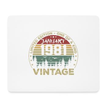 Jahrgang Januar 1981 Geburtstag Januar 1981 - Mousepad (Querformat) - Weiß - Vorne