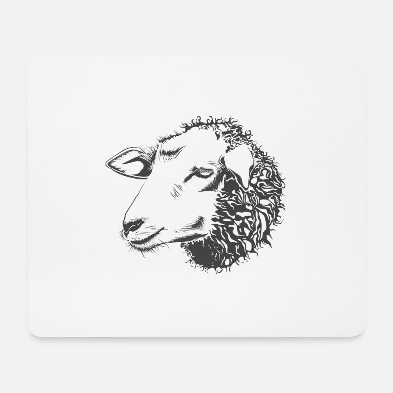 sheep110 - Mousepad (Querformat) - Weiß