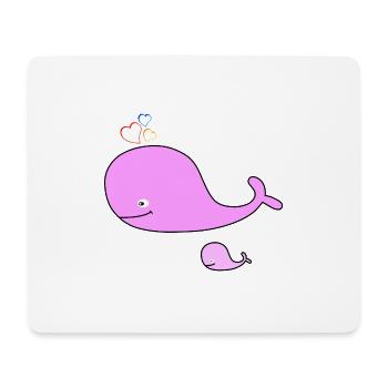 Pink whale - Mousepad (Querformat) - Weiß - Vorne