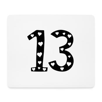 13 Geburtstag mit Herz - Mousepad (Querformat) - Weiß - Vorne