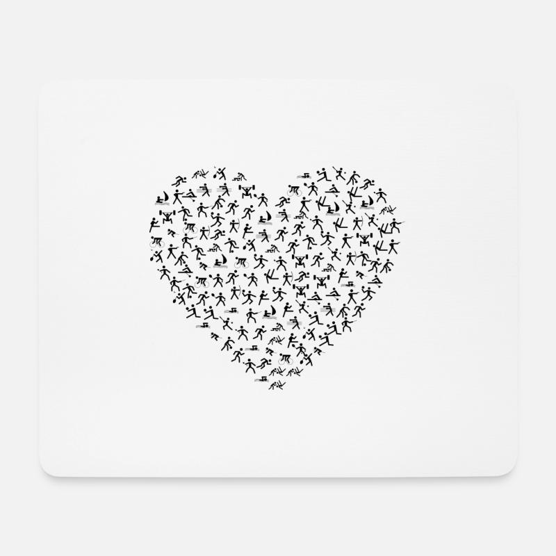 Ein Herz für Sport - Mousepad (Querformat) - Weiß