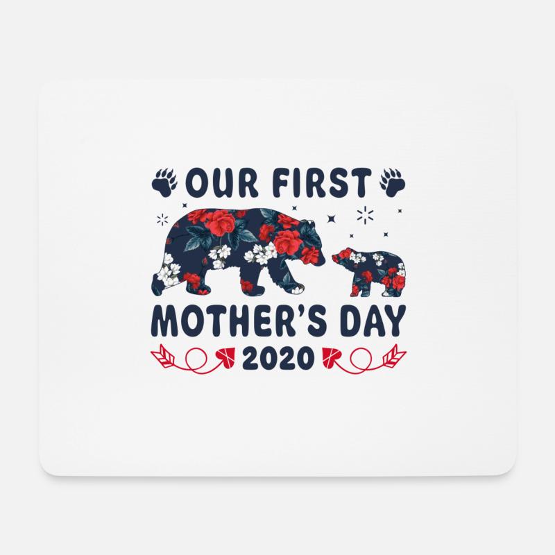 Die Bärenfamilie unseres ersten Muttertags 2020 - Mousepad (Querformat) - Weiß