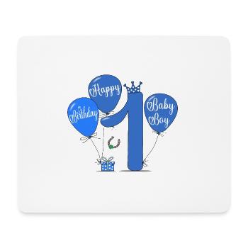 1 Hapy Birthday Luftballon - Mousepad (Querformat) - Weiß - Vorne