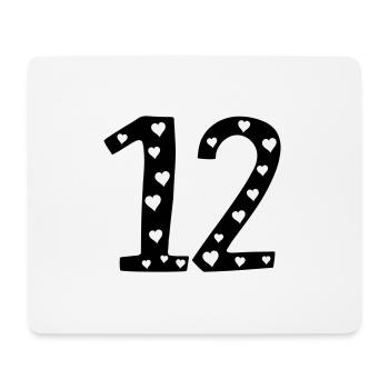 12 birthday with heart - Mouse Pad (horizontal) - white - Front
