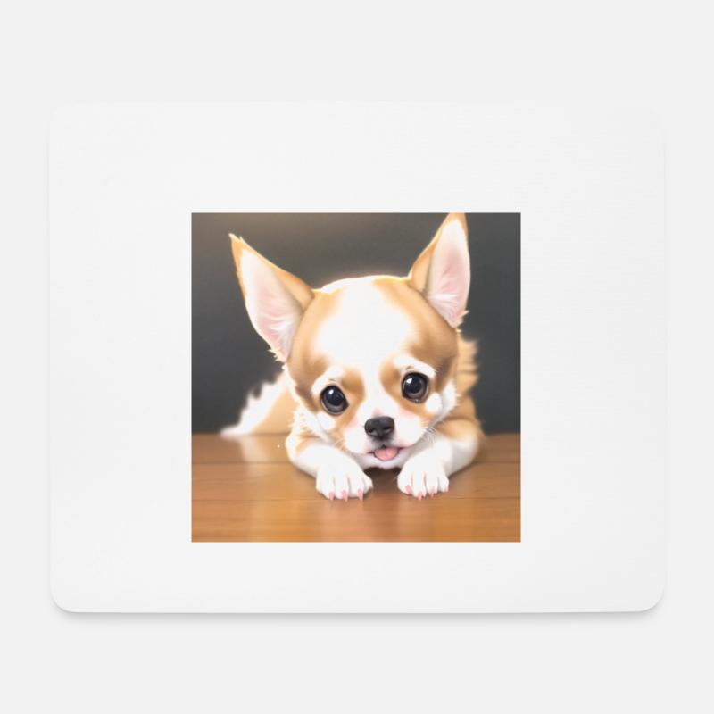 chihuahua cute - Mousepad (Querformat) - Weiß